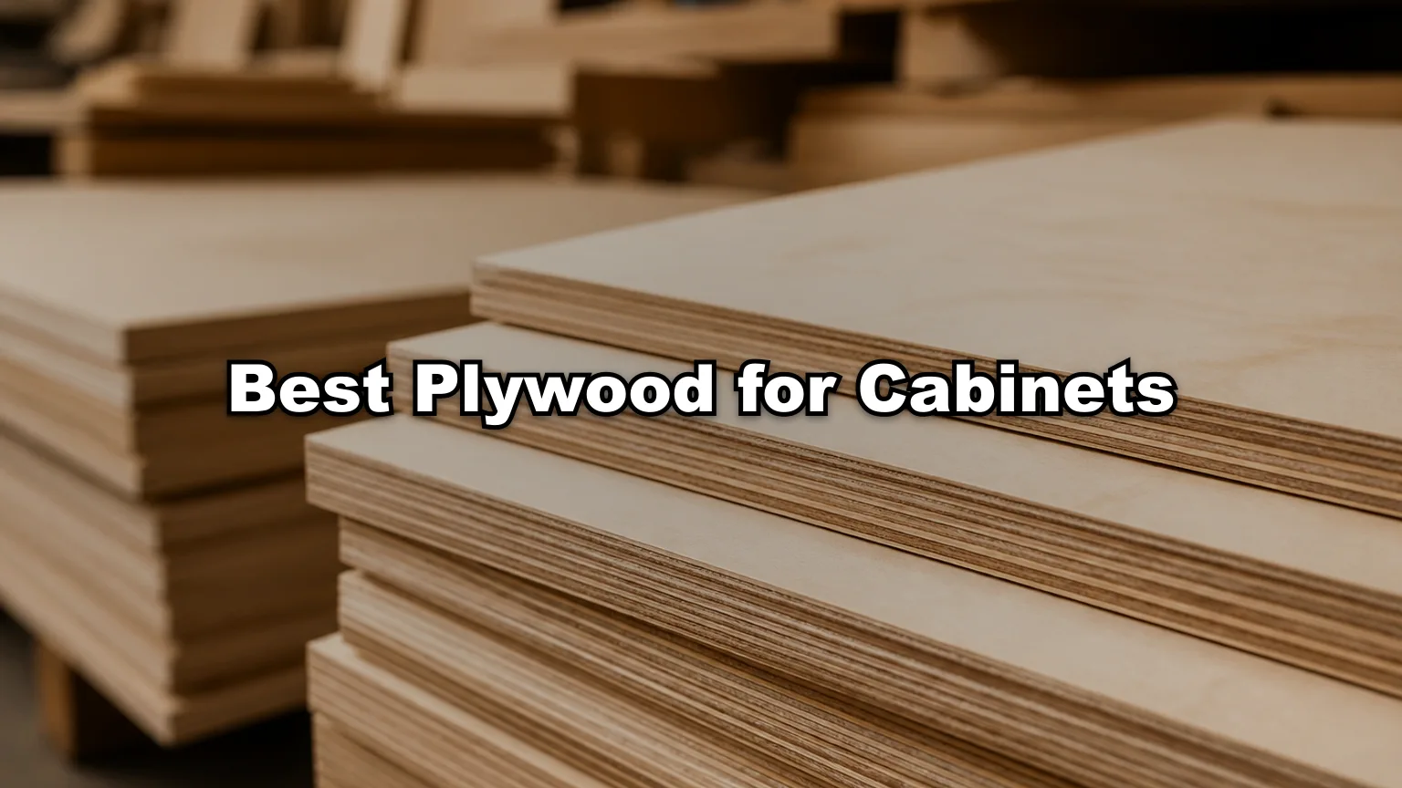 Best Plywood for Cabinets cover — workshop photo with title overlay