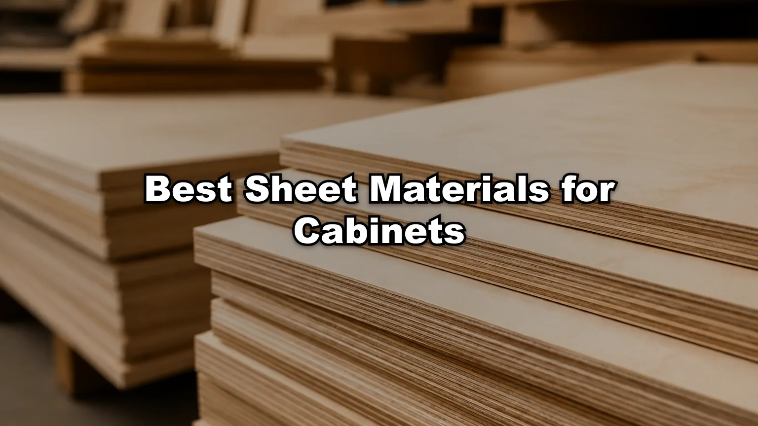 Best Sheet Materials for Cabinets cover — workshop photo with title overlay