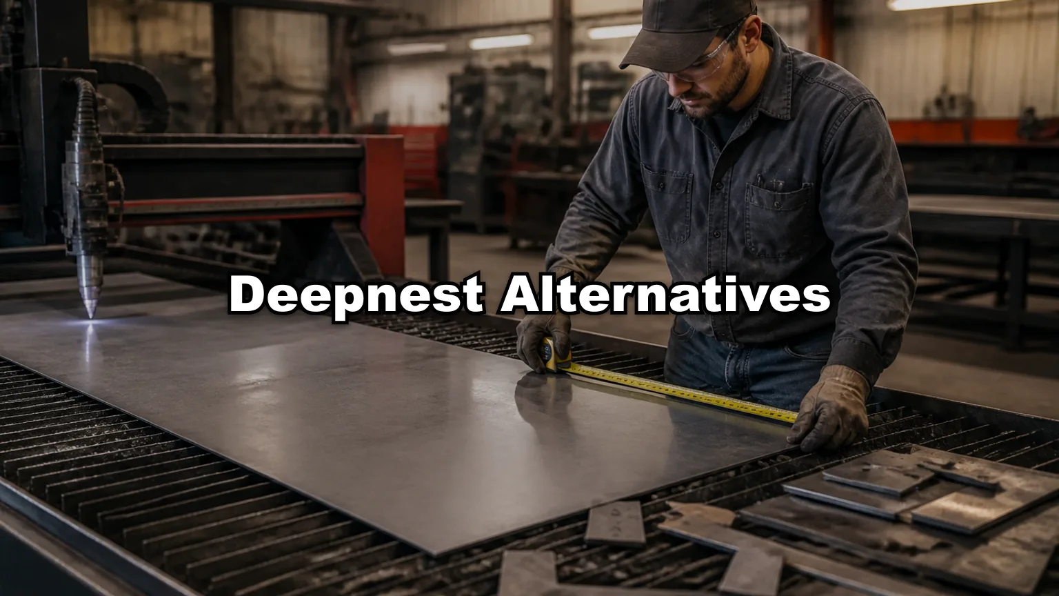 Deepnest Alternatives cover — workshop photo with title overlay