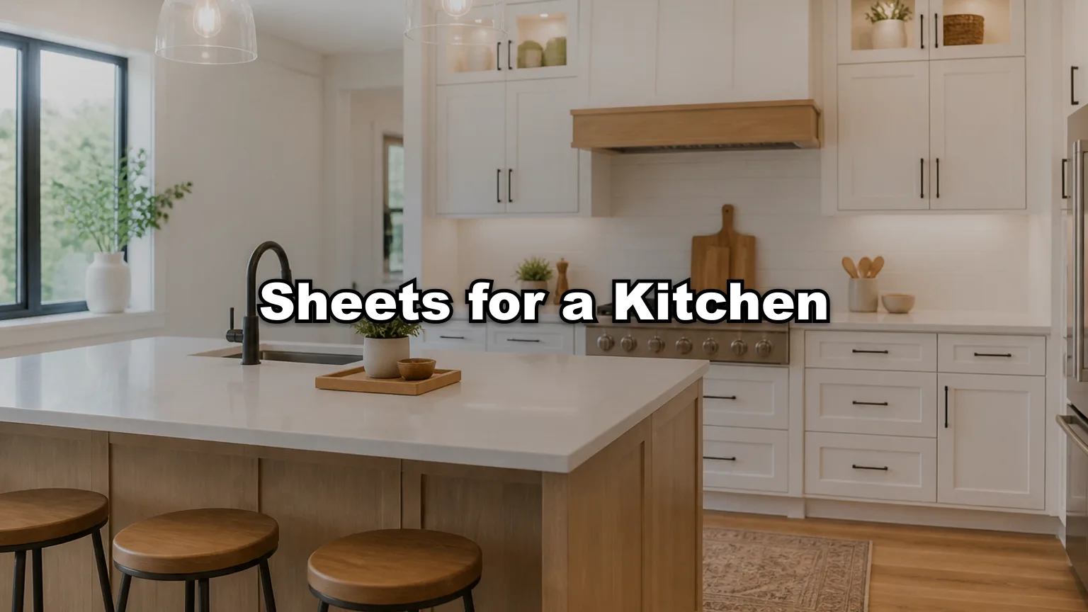 Sheets for a Kitchen cover — workshop photo with title overlay