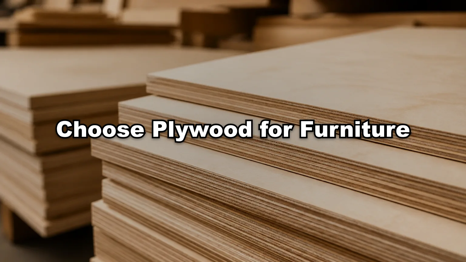 Choose Plywood for Furniture cover — workshop photo with title overlay
