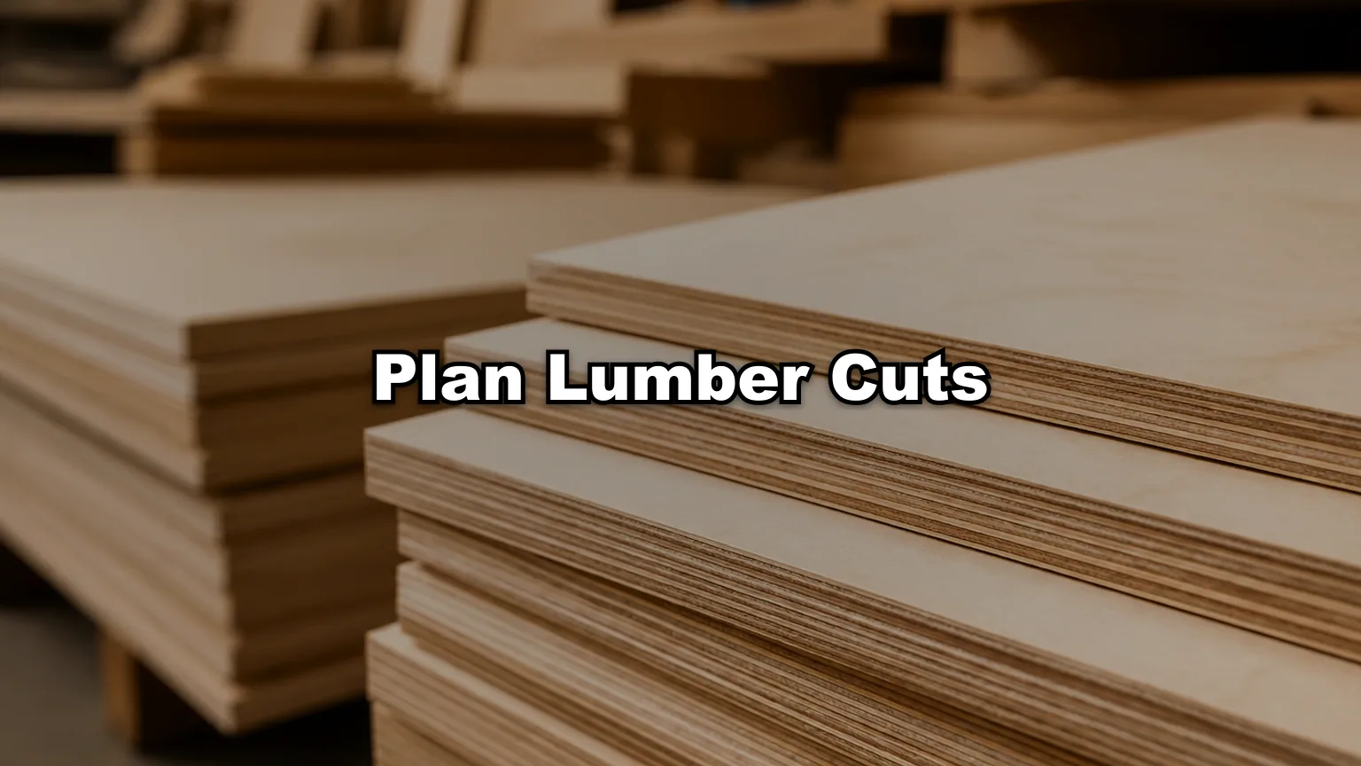 Plan Lumber Cuts cover — workshop photo with title overlay