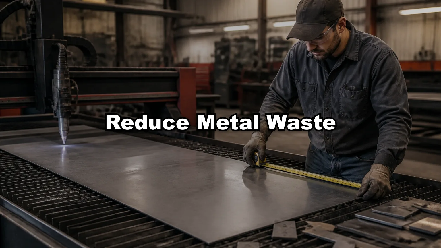 Reduce Metal Waste cover — workshop photo with title overlay