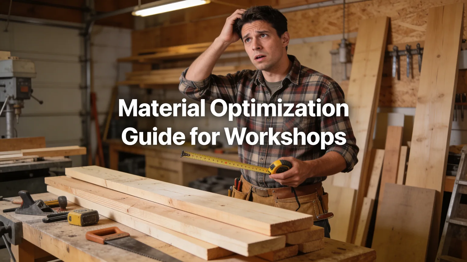 Workshop material optimization and lumber planning on a workbench