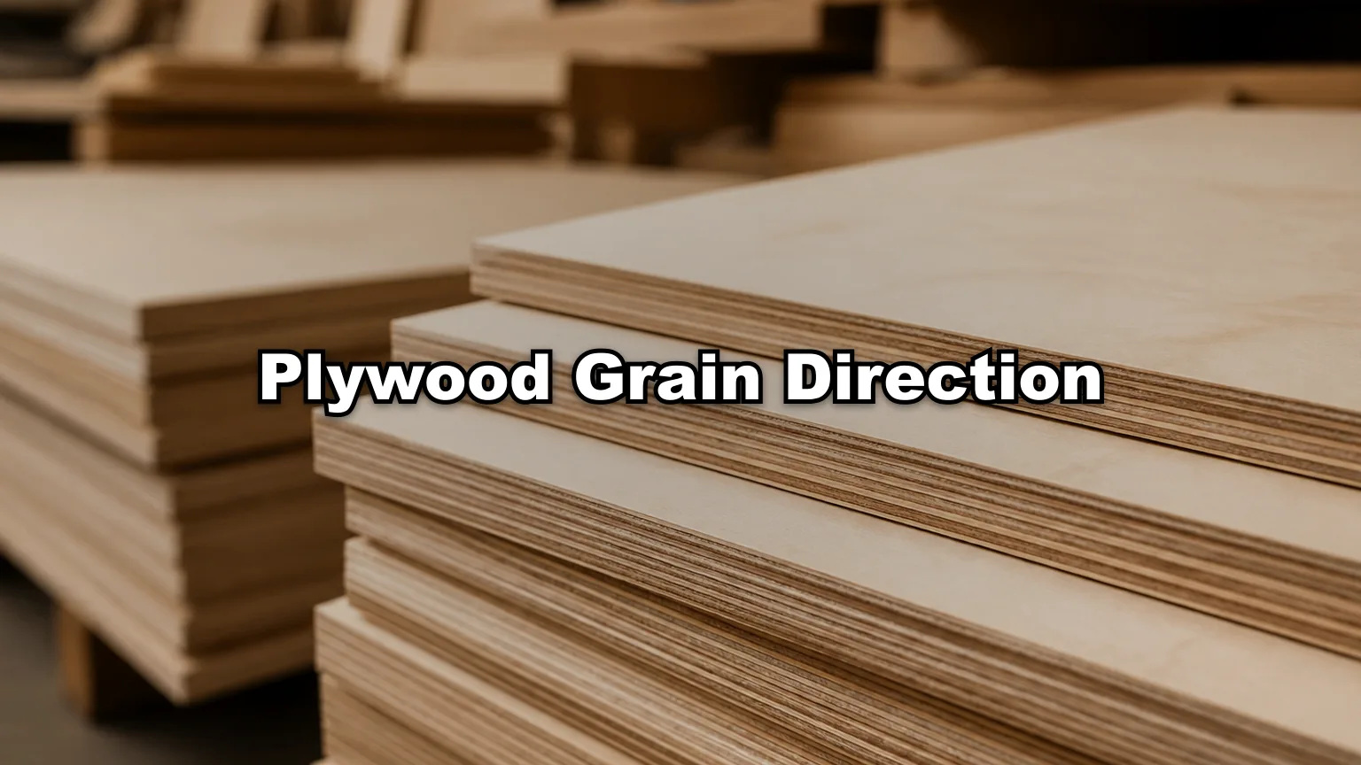 Plywood Grain Direction cover — workshop photo with title overlay