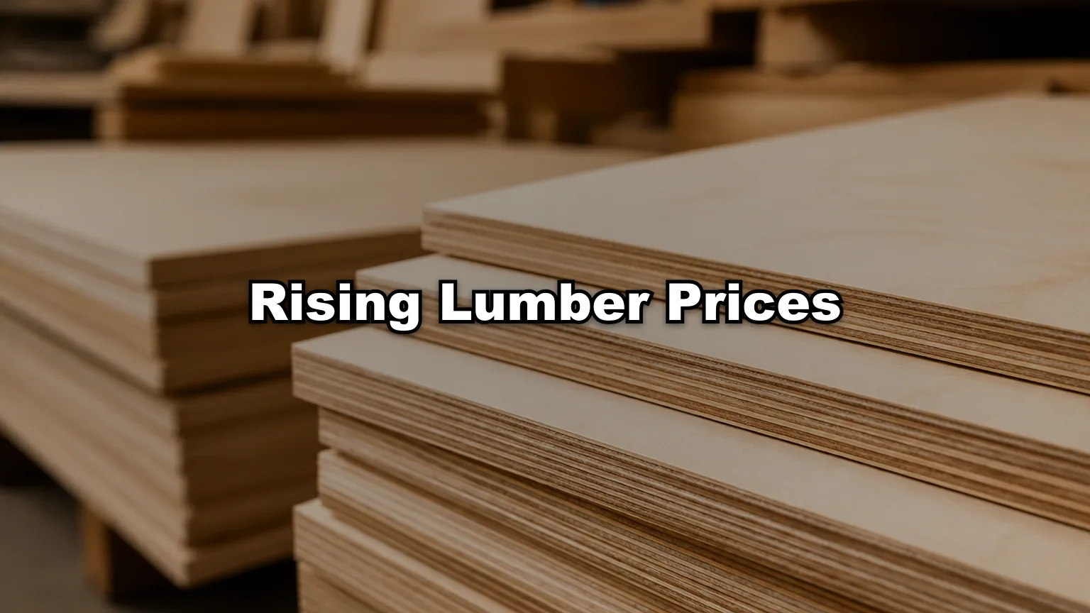 Rising Lumber Prices cover — workshop photo with title overlay