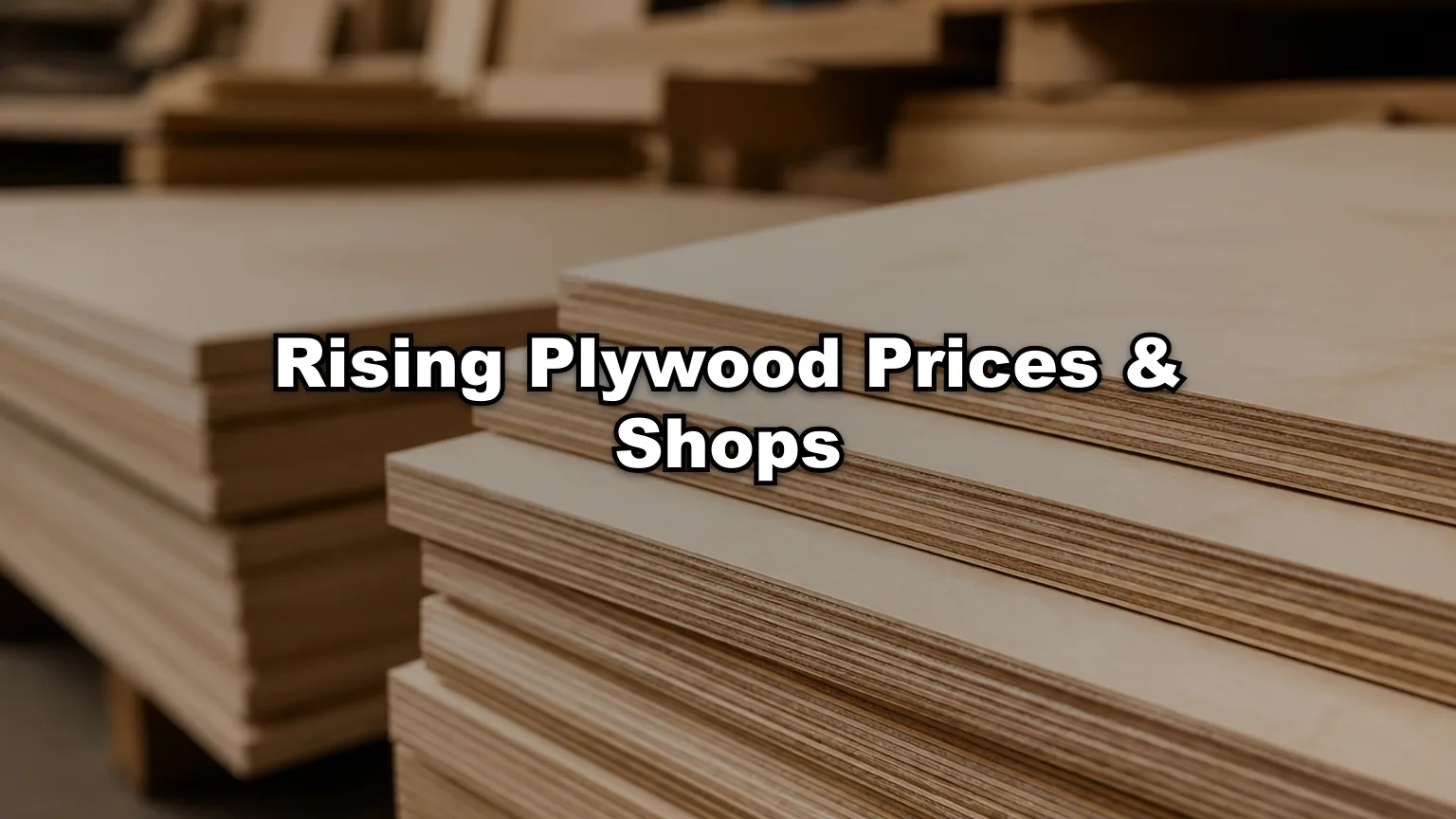 Rising Plywood Prices & Shops cover — workshop photo with title overlay