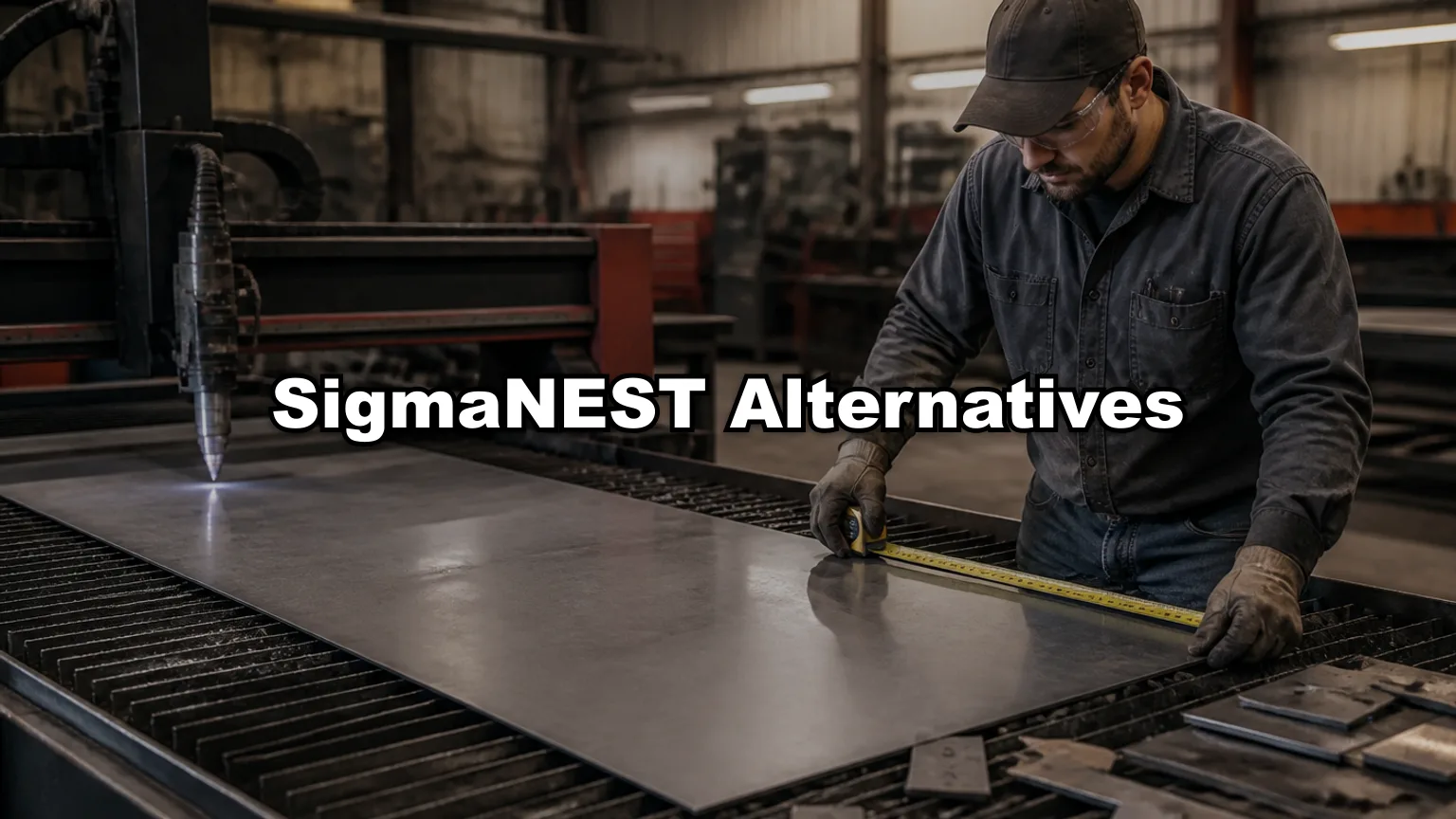 SigmaNEST Alternatives cover — workshop photo with title overlay