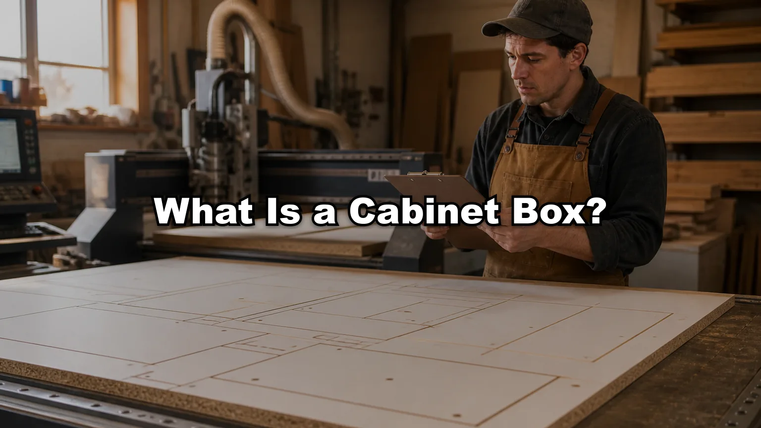 What Is a Cabinet Box? cover — workshop photo with title overlay